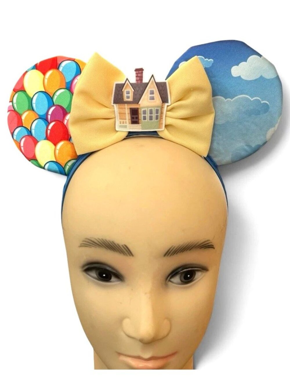Disney Pixar Up Carl & Ellie House Balloon Ears Headband Minnie Mouse Bow Clouds